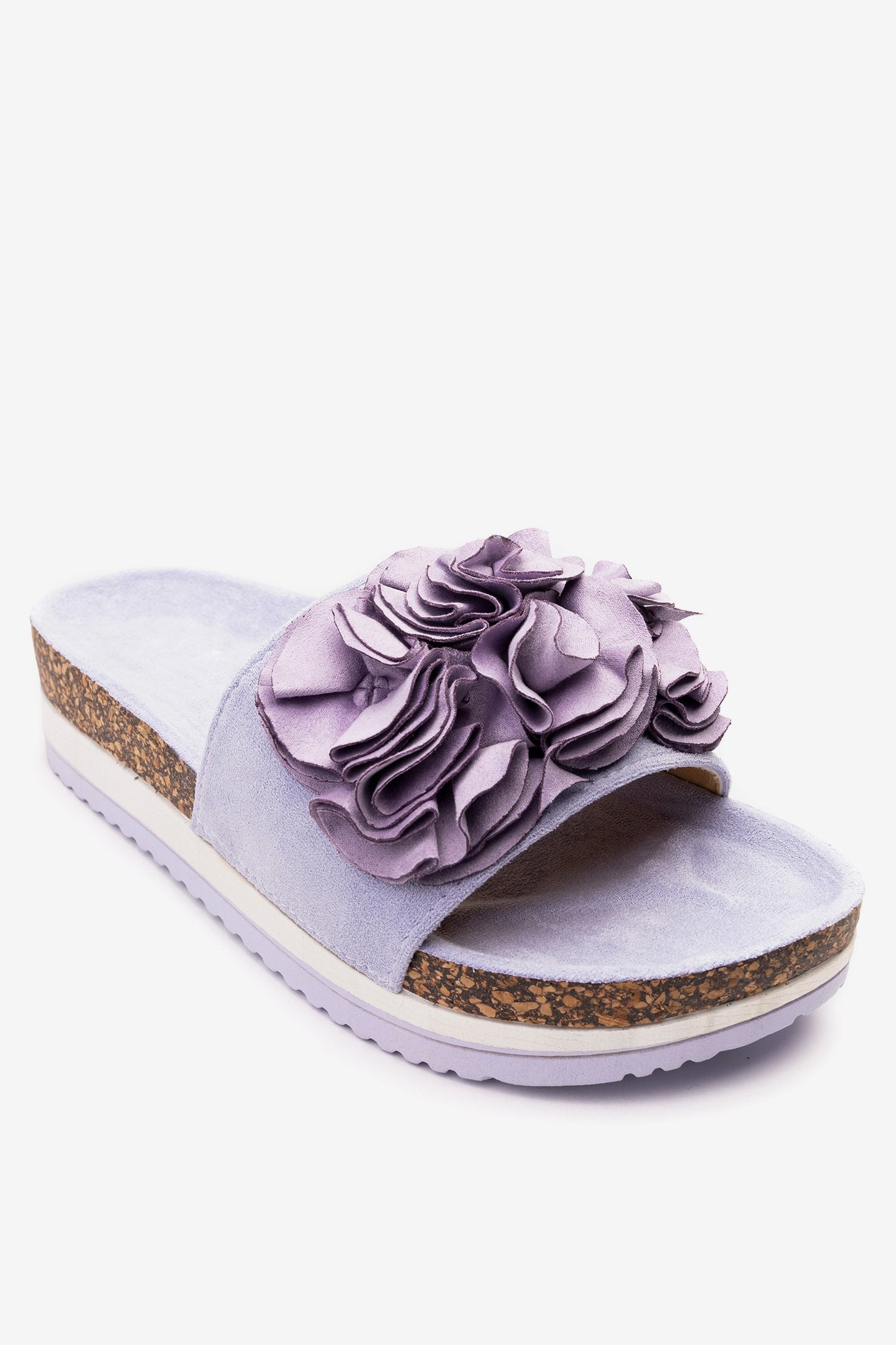 Sandalia Mujer Morado Flowers Chancleta Chancleta